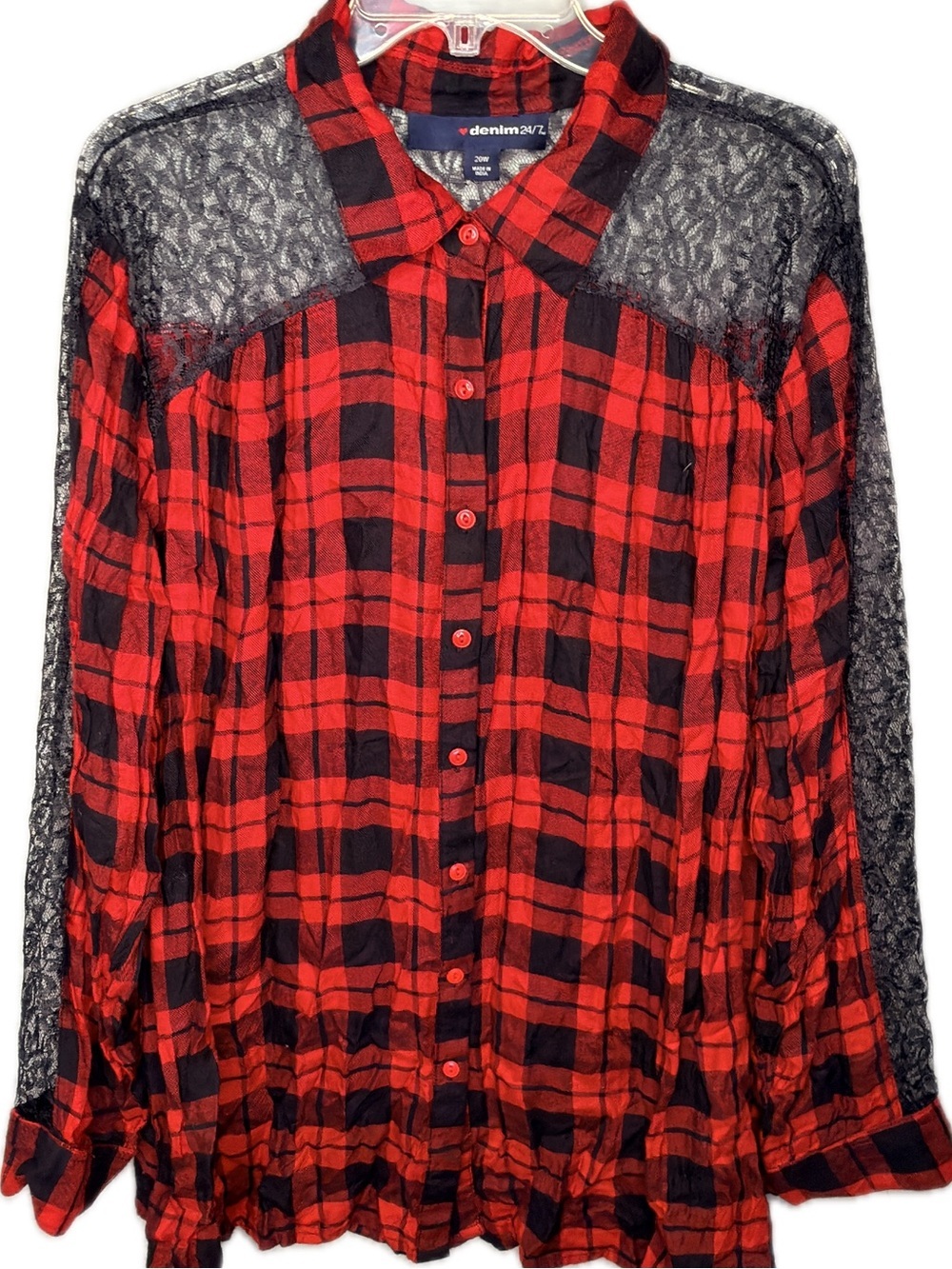 Denim 24/7 Lace Plaid Shirt